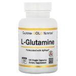 AjiPure, L-глютамин, 120 растительных капсул (500 мг в 1 капсуле) — California Gold Nutrition