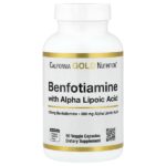 бенфотиамин и альфа-липоевая кислота, 90 растительных капсул — California Gold Nutrition