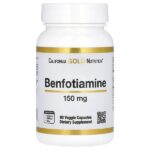 бенфотиамин с L-лейцином, 150 мг, 90 растительных капсул — California Gold Nutrition