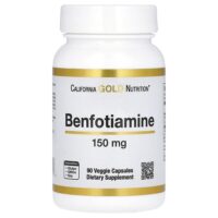 бенфотиамин с L-лейцином, 150 мг, 90 растительных капсул — California Gold Nutrition