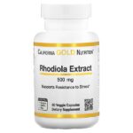 экстракт родиолы, 500 мг, 60 вегетарианских капсул — California Gold Nutrition