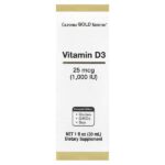 витамин D3, 25 мкг (1000 МЕ), 30 мл (1 жидк. унция) — California Gold Nutrition