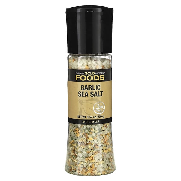 cgn02076_v_63.jpg Foods, морская соль с чесноком в мельнице, 270 г (9,52 унции) — California Gold Nutrition