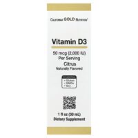 витамин D3, с цитрусовым вкусом, 50 мкг (2000 МЕ), 30 мл (1 жидк. унция) — California Gold Nutrition