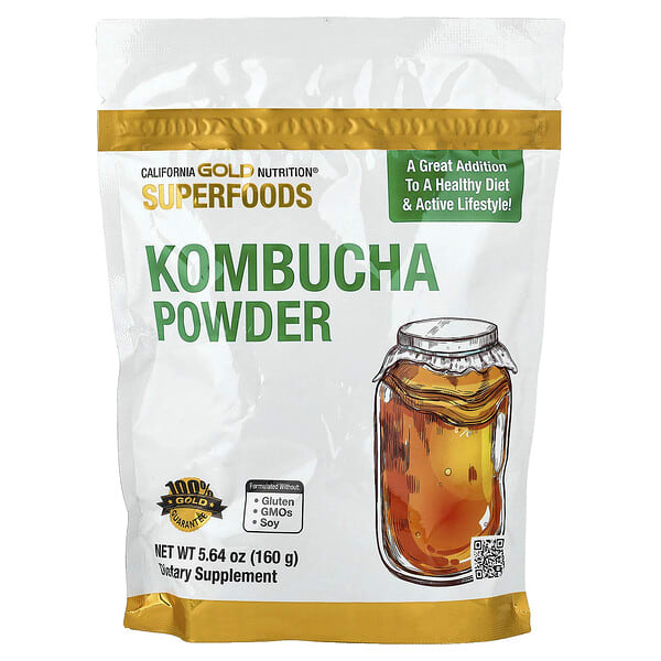 cgn02166_v_101.jpg Superfoods, комбуча в порошке, без добавок, 160 г (5,64 унции) — California Gold Nutrition