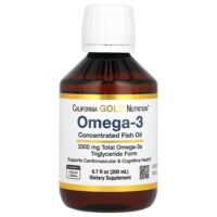 Oslomega®, норвежский рыбий жир с омега-3 повышенной силы действия, натуральный лимонный вкус, 200 мл (6,7 жидк. унции) — California Gold Nutrition