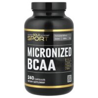 Sport, микронизированные BCAA, аминокислоты с разветвленной цепью, 240 капсул — California Gold Nutrition