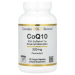 коэнзим Q10 с Bioperine® и экстрактом чёрного перца, улучшенная биодоступность, 200 мг, 120 растительных капсул — California Gold Nutrition