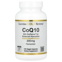 коэнзим Q10 с Bioperine® и экстрактом чёрного перца, улучшенная биодоступность, 200 мг, 120 растительных капсул — California Gold Nutrition