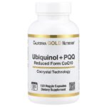 убихинол (восстановленная форма коэнзима Q10) с PQQ, 120 растительных капсул — California Gold Nutrition