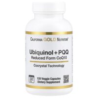 убихинол (восстановленная форма коэнзима Q10) с PQQ, 120 растительных капсул — California Gold Nutrition