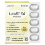 LactoBif® 100, пробиотики, 100 млрд КОЕ, 60 растительных капсул — California Gold Nutrition