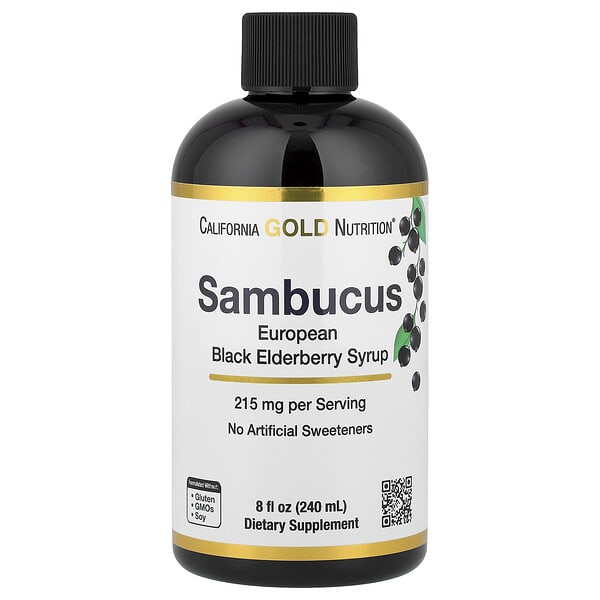 cgn02553_v_8.jpg Sambucus, сироп из бузины для взрослых, 240 мл (8 жидк. унций) — California Gold Nutrition