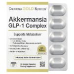 Akkermansia GLP-1 Complex, комплекс с аккермансией и ГПП-1 + пробиотики, 60 растительных капсул — California Gold Nutrition