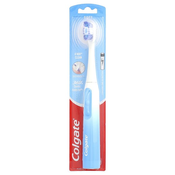 cgt98085_v_12.jpg Colgate, 360 Sonic Floss-Tip®, зубная щетка с питанием от батарейок, мягкая, 1 шт.