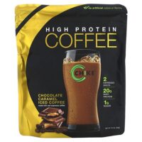 High Protein Iced Coffee, Chocolate Caramel, 15.3 oz (434 g) — Chike Nutrition