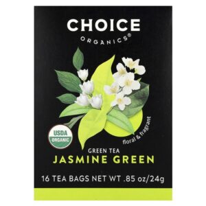 зеленый чай, зеленый жасмин, 16 чайных пакетиков, 24 г (0,85 унции) — Choice Organics
