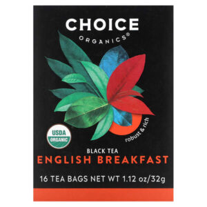 Black Tea, English Breakfast, 16 чайных пакетиков, 32 г (1,12 унции) — Choice Organics