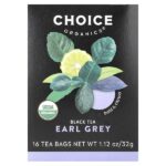Black Tea, Earl Grey, 16 чайных пакетиков, 32 г (1,12 унции) — Choice Organics