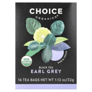 Black Tea, Earl Grey, 16 чайных пакетиков, 32 г (1,12 унции) — Choice Organics