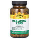 Max-Amino Caps, с витамином B-6, 180 вегетарианских капсул — Country Life
