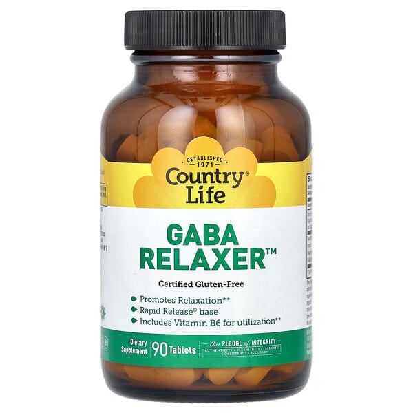 clf01502_v_35.jpg GABA Relaxer, ГАМК, 90 таблеток — Country Life