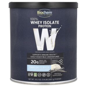 100% изолят сывороточного протеина, ванильный вкус, 857 г (30,2 унции) — Biochem