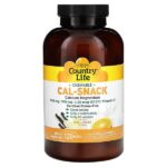 Cal-Snack, жевательные кальций и магний, ванильный апельсин, 120 вафель — Country Life