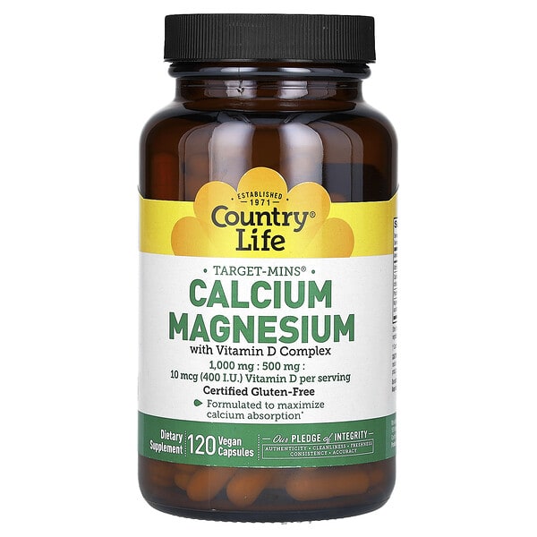 clf02487_v_24.jpg Target-Mins, кальций и магний с комплексом витамина D, 120 веганских капсул — Country Life