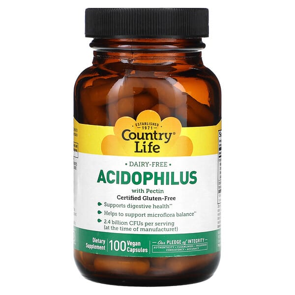 clf03051_v_8.jpg Acidophilus с пектином, 100 веганских капсул — Country Life