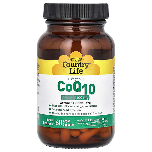 clf03516_v_33.jpg веганский коэнзим Q10, 100 мг, 60 веганских капсул — Country Life