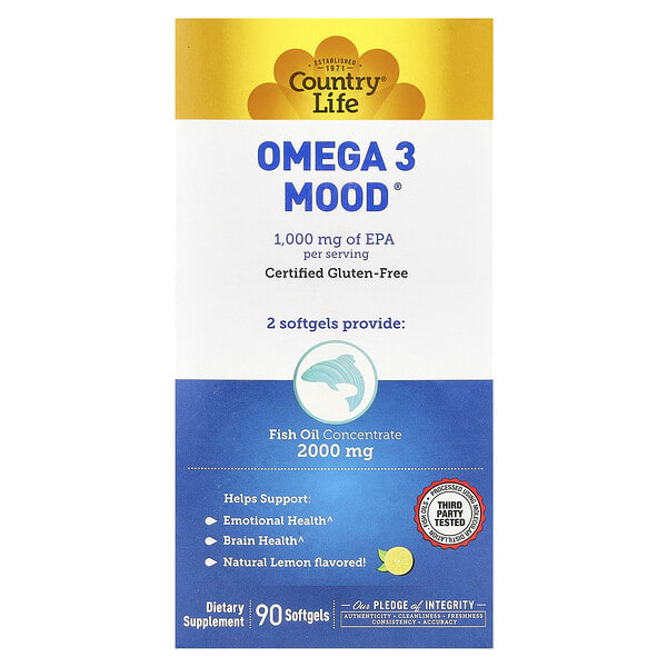 clf04120_v_75.jpg Omega 3 Mood®, натуральный лимон, 90 мягких таблеток — Country Life