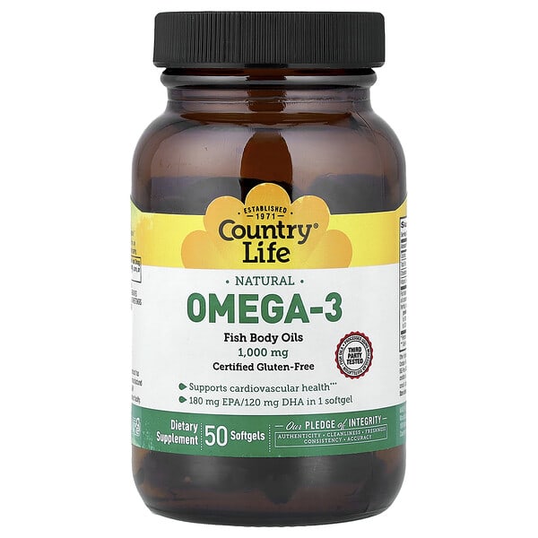 clf04496_v_24.jpg Naturals Omega-3, 1000 мг, 50 мягких таблеток — Country Life