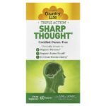 Sharp Thought®, тройного действия, 60 капсул — Country Life