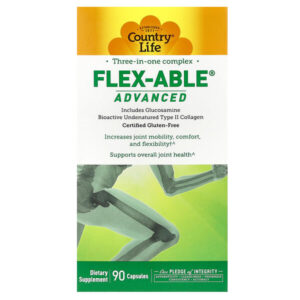 Flex-Able Advanced, комплекс для суставов «три в одном», 90 капсул — Country Life