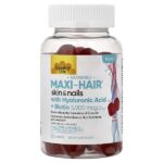 Maxi-Hair®, жевательные таблетки для кожи и ногтей, с гиалуроновой кислотой и биотином, со вкусом ягод, 60 жевательных таблеток — Country Life