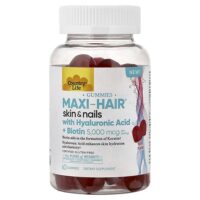 Maxi-Hair®, жевательные таблетки для кожи и ногтей, с гиалуроновой кислотой и биотином, со вкусом ягод, 60 жевательных таблеток — Country Life