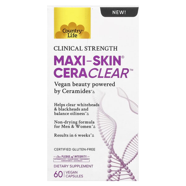clf05087_v_52.jpg Maxi-Skin® Cera Clear™, 60 веганских капсул — Country Life