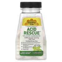 Acid Rescue™, карбонат кальция, мятный вкус, 60 жевательных таблеток — Country Life