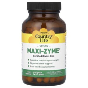 Maxi-Zyme, 120 веганских капсул — Country Life