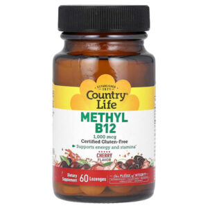 Метил B12, со вкусом вишни, 1000 мкг, 60 пастилок — Country Life
