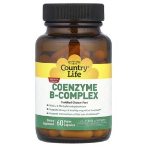 комплекс коэнзимов группы B, 60 вегетарианских капсул — Country Life