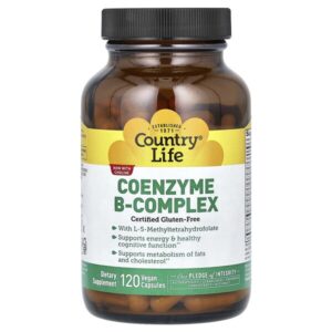 Комплекс коэнзимов группы B, 120 веганских капсул — Country Life