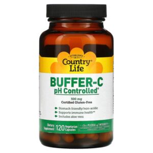Buffer-C pH Controlled, 500 мг, 120 вегетарианских капсул — Country Life