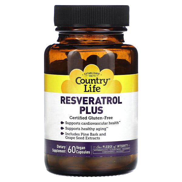 clf07317_v_43.jpg Resveratrol Plus, ресвератрол, 60 веганских капсул — Country Life