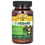 Max for Vegans, комплекс мультивитаминов и минералов, 120 веганских капсул — Country Life