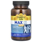 Max for Men, комплекс мультивитаминов и микроэлементов для мужчин, не содержит железа, 120 таблеток — Country Life