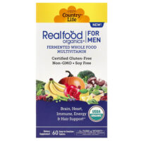 Realfood Organics, мультивитамины для мужчин, 60 таблеток, которые легко глотать — Country Life