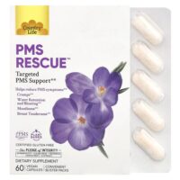 PMS Rescue™, таргетированная поддержка при ПМС, 60 веганских капсул — Country Life