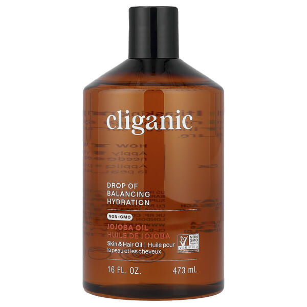 clg56006_v_29.jpg Drop of Balancing Hydration™, 100% чистое масло жожоба, 473 мл (16 жидк. унций) — Cliganic